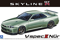 Збірна модель автомобіля Nissan BNR34 Skyline GT-R V-Spec II Nur. '02 Aoshima 06275