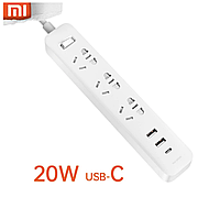 Подовжувач Mi Power Strip 2A1C (3 розетки + 2 USB-port + USB-C) 20W White (XMCXB05QM)