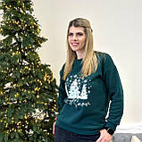 Жіночий новорічний світшот з принтом Let it Snow | Святковий теплий батник на флісі | Худі | Норма та Батал, фото 7