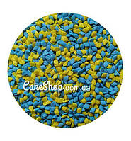 Посипка цукрова SD Листочки блакитно-жовті, 50г
