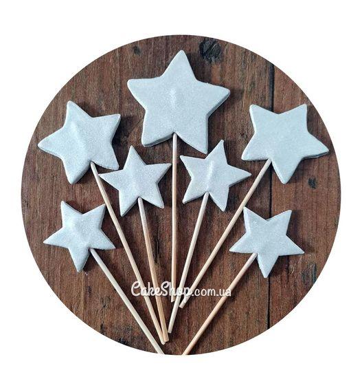 Цукрові фігурки Зірочки Преміум срібні ТМ Сладо, фото 1