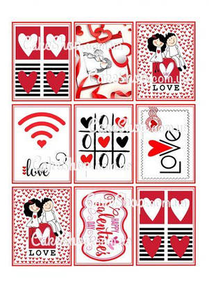 Вафельна картинка Визитки День Св. Валентина