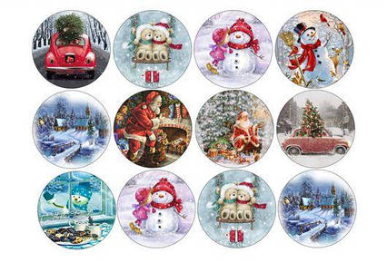 Цукрова картинка Новий рік 40 на капкейкі