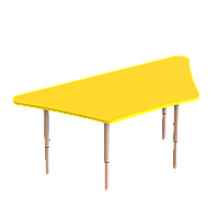 Детский стол Трапеция с регулировкой высоты ST-003 Желтый, 1180х511