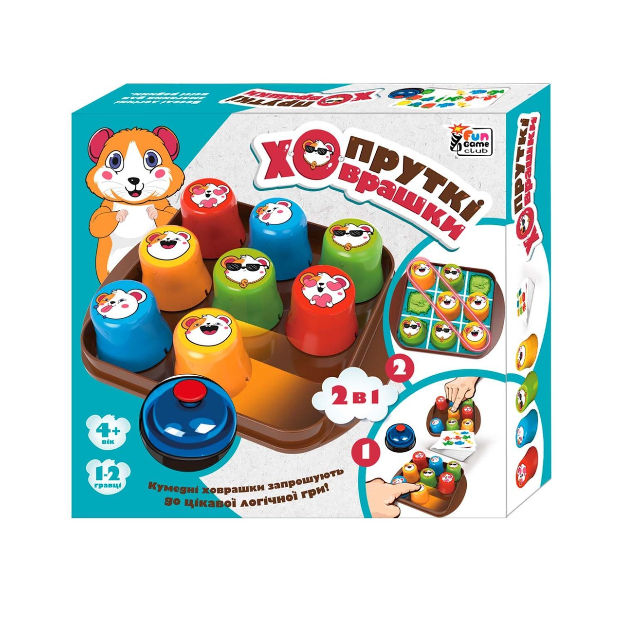 Пруткі ховрашки 79026 "4FUN Game Club", дзвінок, 25 ігрових карток, ковпачки, наліпки