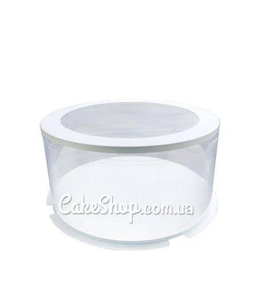 Коробка для торта, квітів, іграшок Тубус з прозорою кришкою d-25, h-20см
