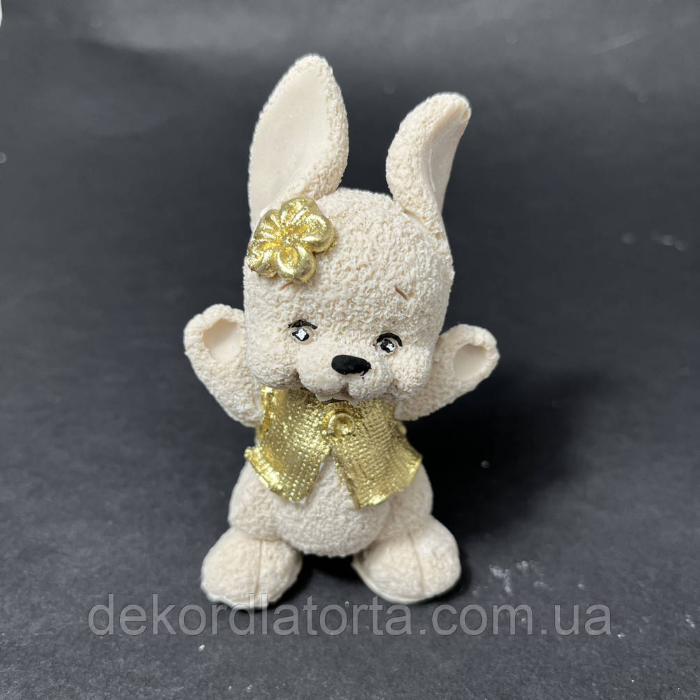 Шоколадна фігурка "Зайка з квіткою" бежевий, фото 1