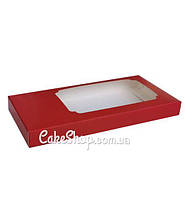 Коробка для шоколаду з вікном Червона, 16х8х1,7 см