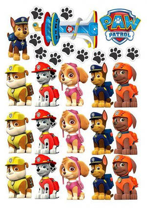 Цукрова картинка для капкейків Щенячий патруль 14