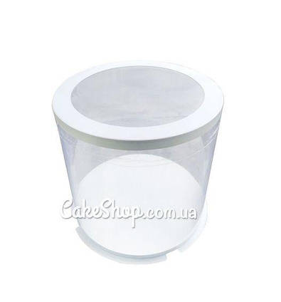 Коробка для торта, квітів, іграшок Тубус з прозорою кришкою d-25, h-40 см