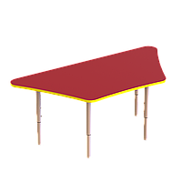 Детский стол Трапеция с регулировкой высоты ST-003 Красный, 1165х565