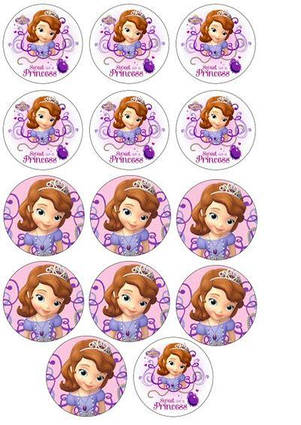 Вафельна картинка для капкейків Софія Прекрасна 11