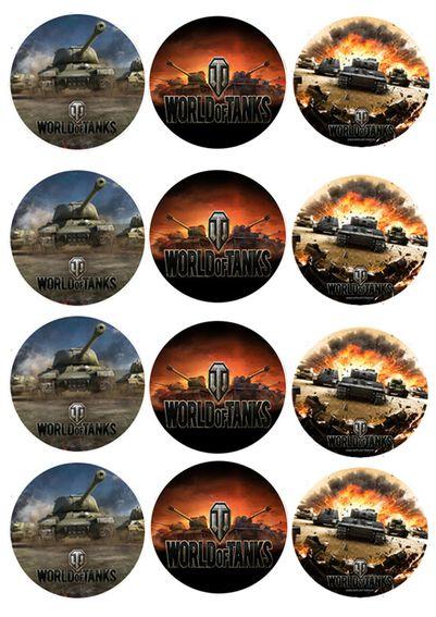 Вафельна картинка для капкейків World of Tanks, фото 1
