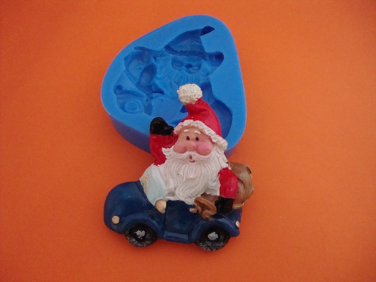 Силіконовий молд Дід мороз на автомобілі, фото 1