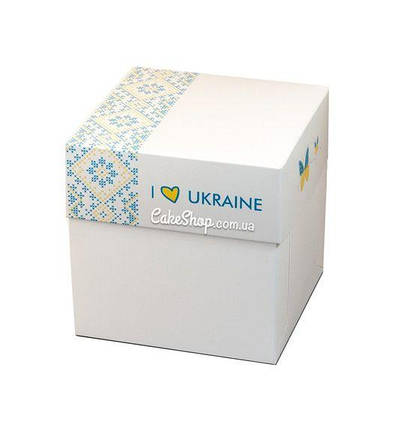 Коробка для подарунків, бенто-торта Україна, 16х16х16 см