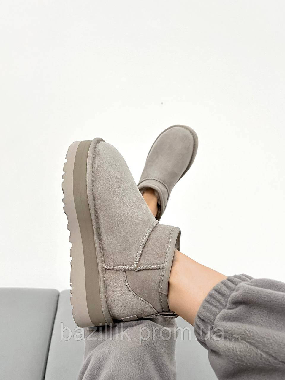 Ugg Classic Ultra Mini Platform Light Grey Premium