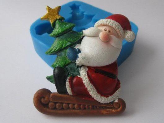 Силіконовий молд Санта з ялинкою, фото 1