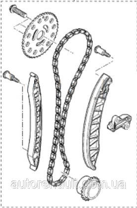 Комплект цепь ГРМ + звёздочки + направляющие на Рено Трафик 06-> 2.0dCi Renault (оригинал) 130C12127R - фото 8 - id-p522772641