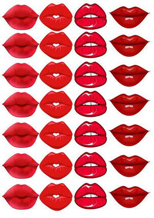 Вафельна картинка Губи червоні