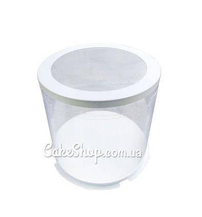 Коробка для торта, квітів, іграшок Тубус з прозорою кришкою d-30, h-35 см