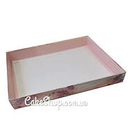 Коробка з прозорою кришкою Рожева, 32х24х4 см