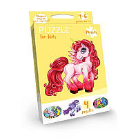 Дитячі розвиваючі пазли "Puzzle For Kids" PFK-05-12, 2 картинки (Єдиноріг червоний) Ама