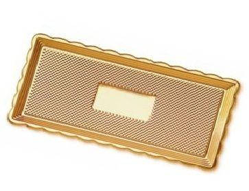 Таця під торт Medoro прямокутна 15х35 см Золото