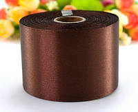 Атласна стрічка для рукоділля - 5 см x 23 м / Коричневий