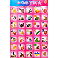 Дитячий плакат навчальний "Абетка" 1144ATS укр. мовою (Рожевий) Ама