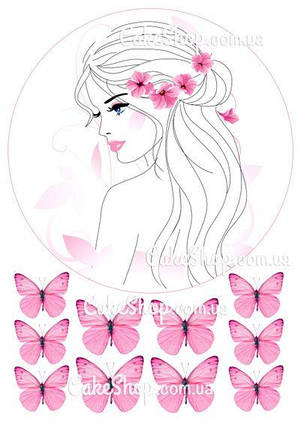 Вафельна картинка Малюнок дівчини 2