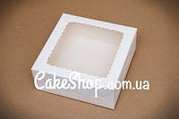 Коробка з прозорим вікном для чизкейку, торта, тістечок Ажурна, 25х25х10 см