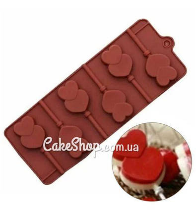 Силіконова форма для льодяників Сердечка