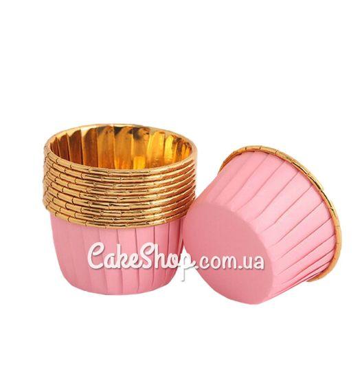 Форми металізовані з закрученими бортиком Рожеві/золото, 25 шт., фото 1