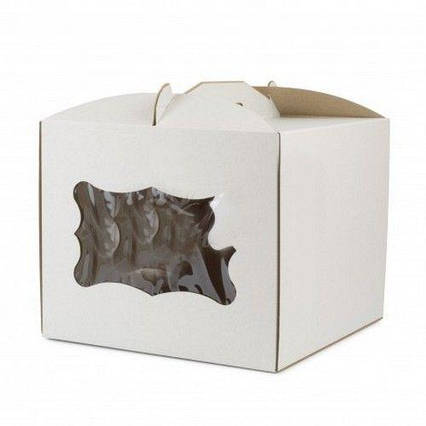 Коробка для торта з вікном Біла, 30х30х25см