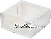 Коробка для торта Біла з вікном, 30х30х15 см