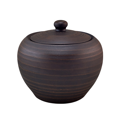 Каструля (чугунок) глиняний 2,5л з кришкою (гладкий) KR5139-1, фото 1