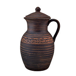 Глечик глиняний 2,5л з ручкою (різбл.) KR5150-2