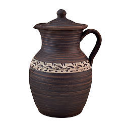 Глечик глиняний 2,5л з ручкою (ангоб) KR5150-3