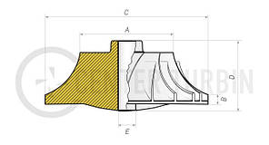 Колесо компресора AM.GTD1446VZK-1, CW-1136-1, Garrett, 821866-0001, 821866-0002, 821866-0003, 821866-0004, 819891-0005