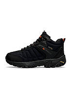 Зимние черные высокие мужские ботинки Merrell Moc ll Cordura Black Orange Fur