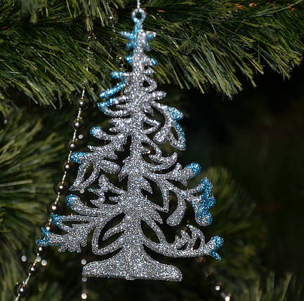 Новорічна прикраса Ялинка плоска мікс 0344, фото 1