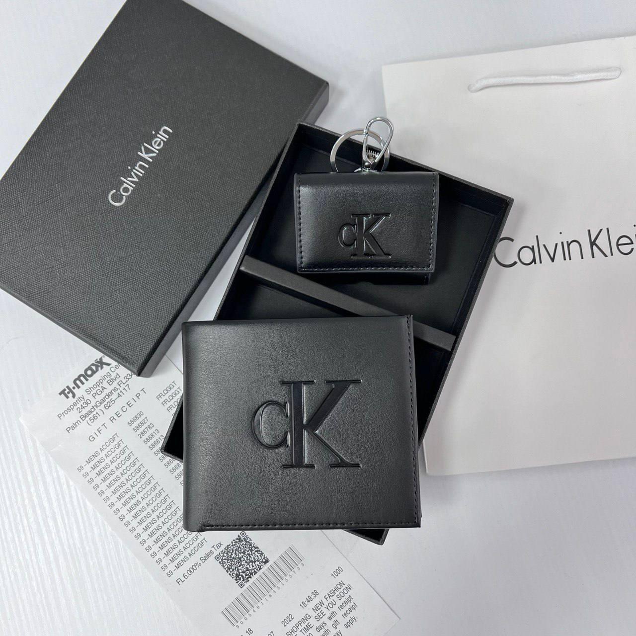 Мужской кожаный кошелек Calvin Klein черное портмоне из натуральной ...