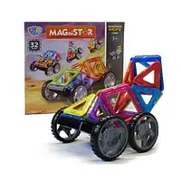 Магнитный конструктор Limo Toy MAGniSTAR 3001 32 детали Цветные магниты Транспорт