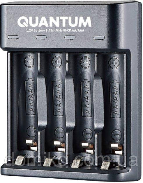 Зарядний пристрій Quantum QM-BC1040 для Ni-MH/Ni-CD 1.2V акум. AA/AAA  4-slot (USB)