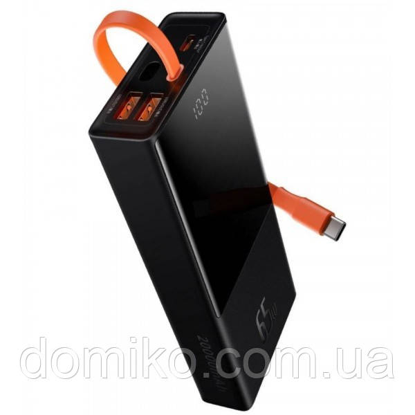 УМБ Power Bank Baseus Elf Digital Display 20000mAh 65W 5A, QC3.0+PD3.0 та c Type-C кабелем 65W Black