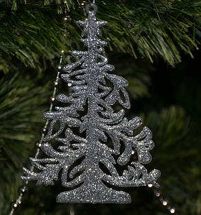 Новорічна прикраса Ялинка завиток срібло 0127, фото 2