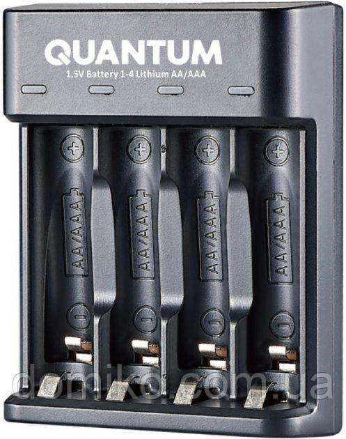 Зарядний пристрій Quantum QM-BC3040 для Lithium 1.5V акум. AA/AAA 4-slot (USB)