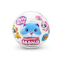 Інтерактивна м'яка іграшка Кумедний хом'ячок Pets & Robo Alive 9543-1 блакитний Ама