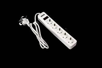 Сетевой фильтр, удлинитель Optima Base 5 1,5m WHITE провод 3*0,75мм2 ax-1255