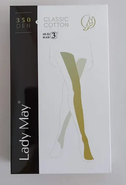 Колготки жіночі бавовна Lady May 3р чорні, фото 1